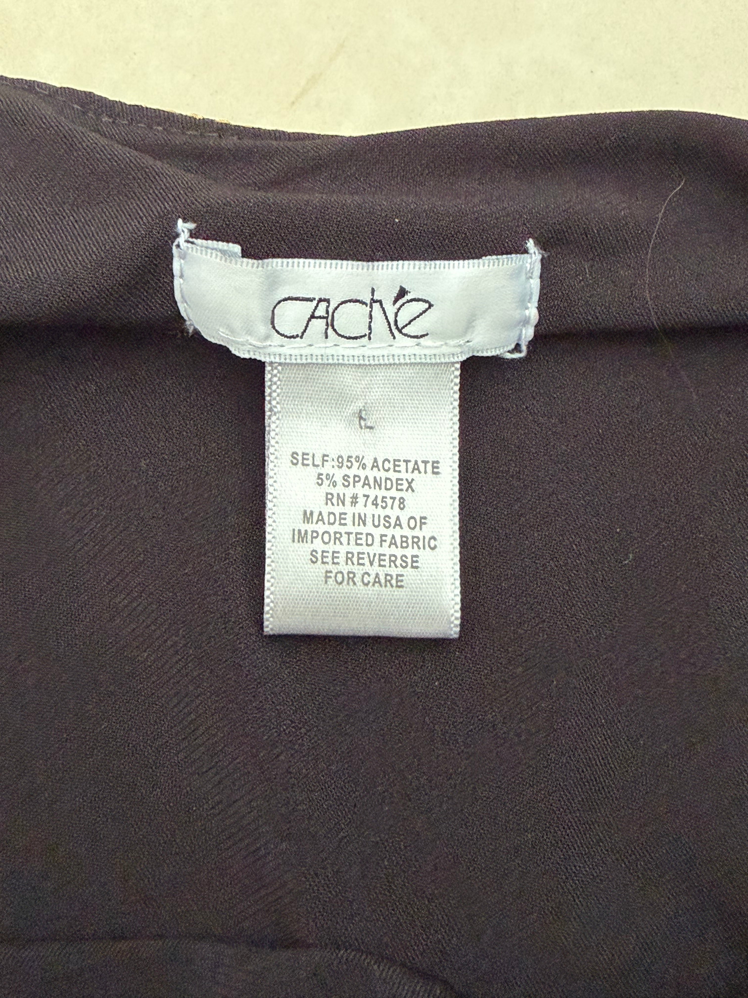 Cache Black & Gold Rhinestone One Shoulder Top