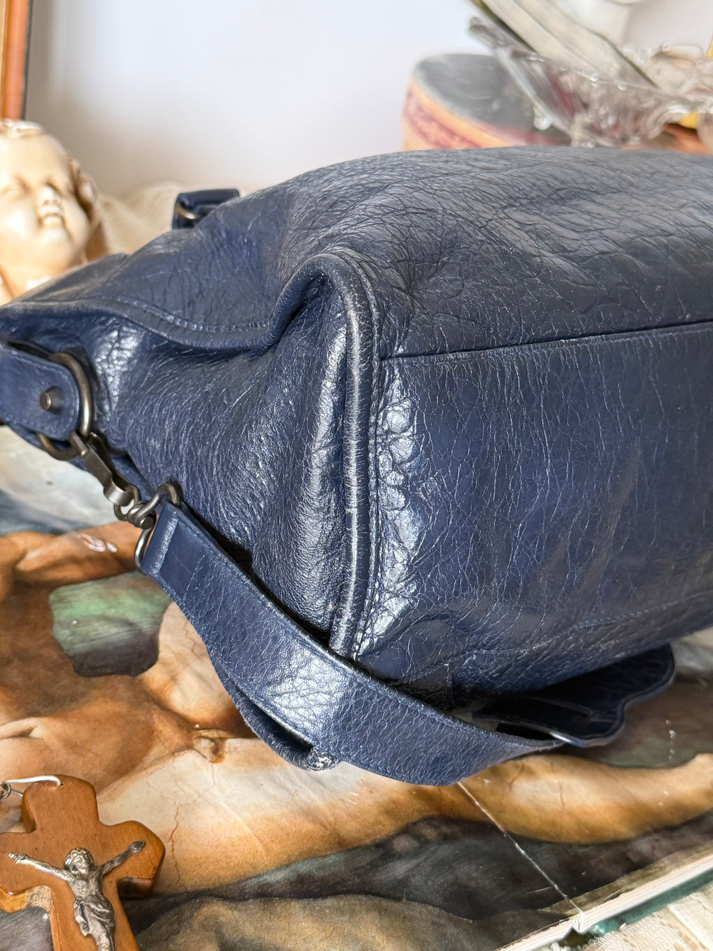 Balenciaga City Bag – Navy Blue Arena Leather (Late 2000s)