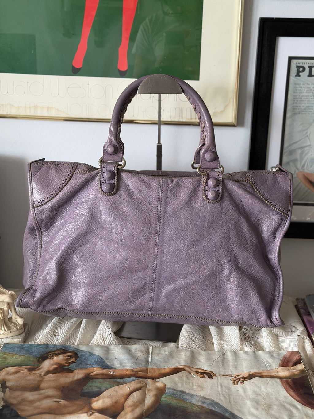 Balenciaga Classic Work Bag in Dusty Lavender Arena Lambskin (c. 2007)