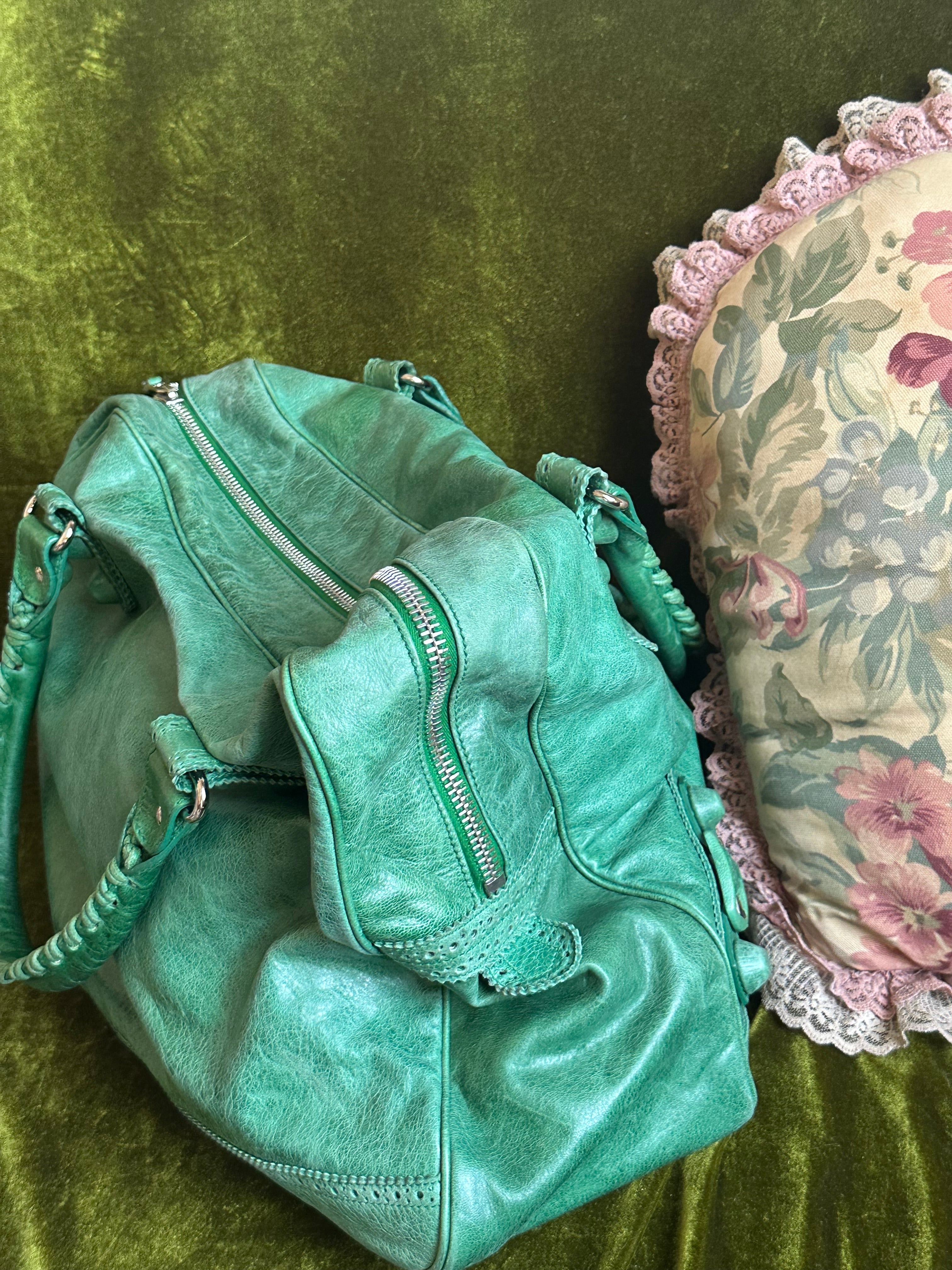 Emerald Green Brogue 12" City bag