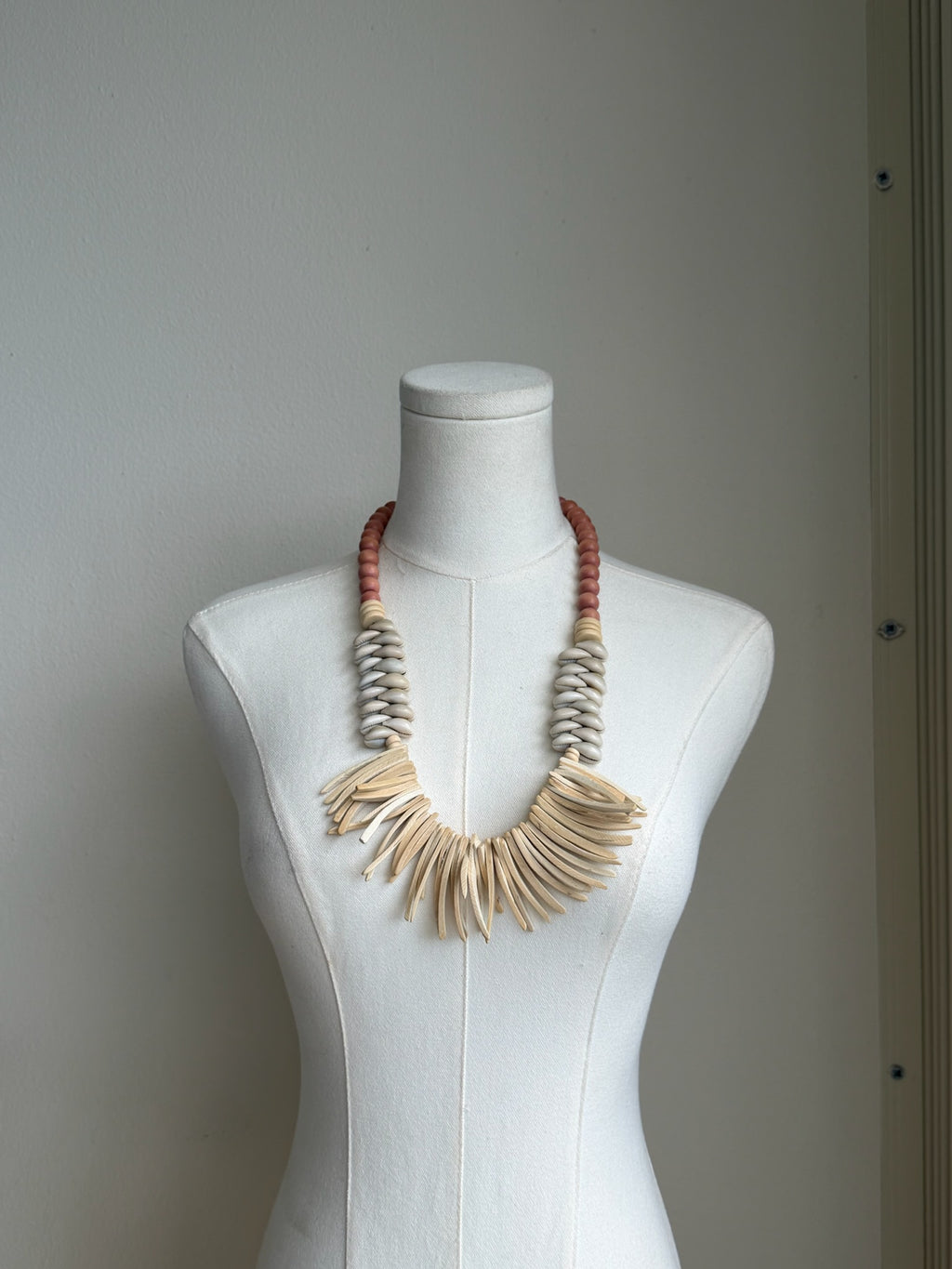 Neutral Shell Fringe Necklace
