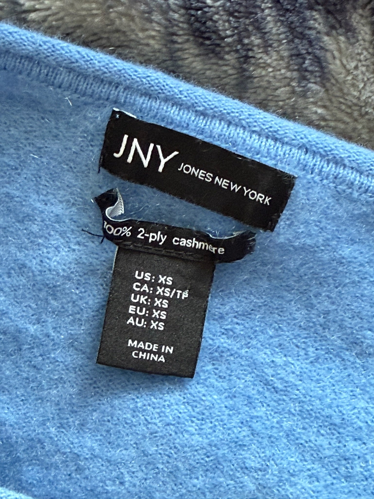 JNY Jones New York 100% Cashmere Sweater – Baby Blue | Size XS