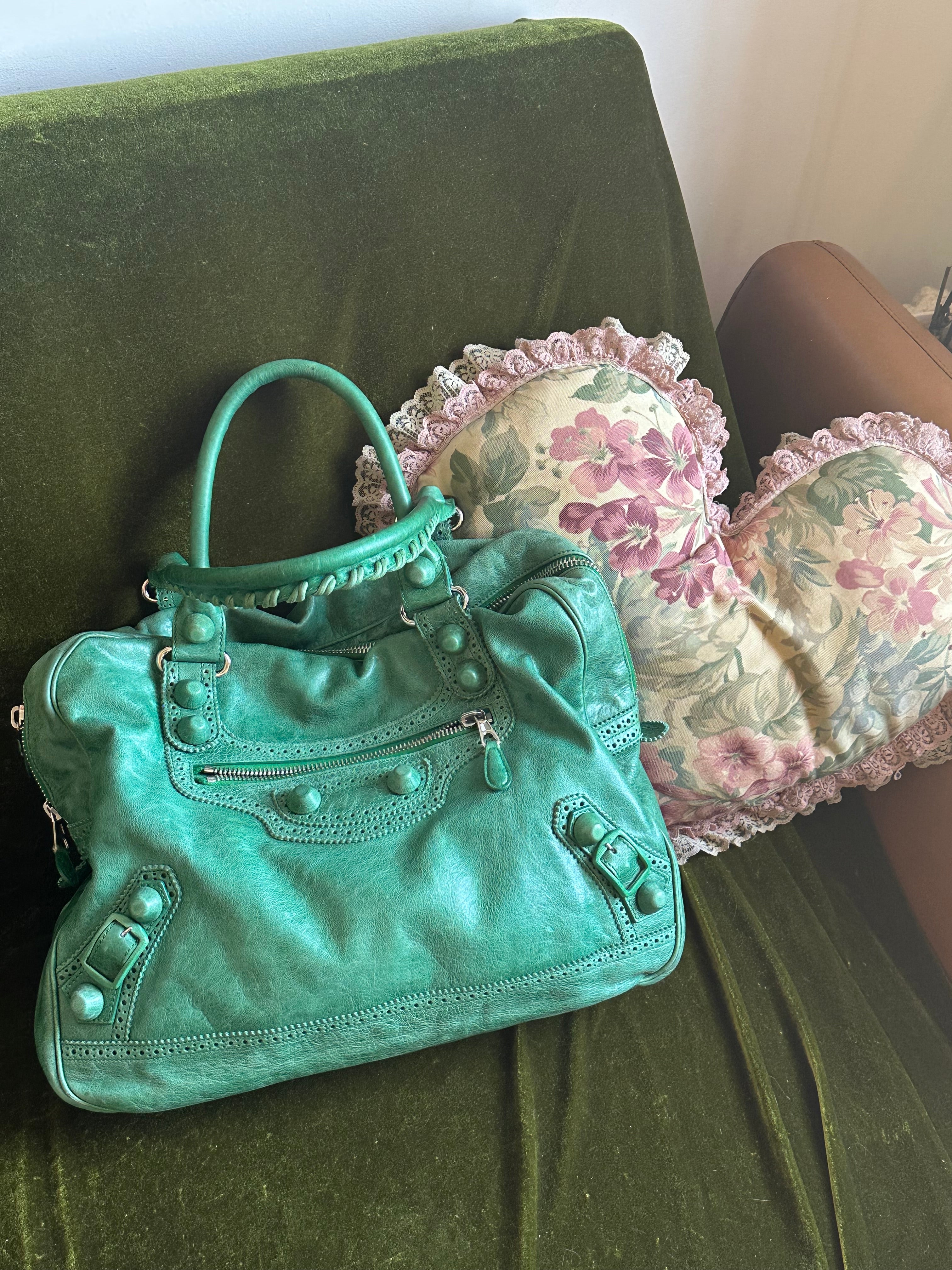 Emerald Green Brogue 12" City bag