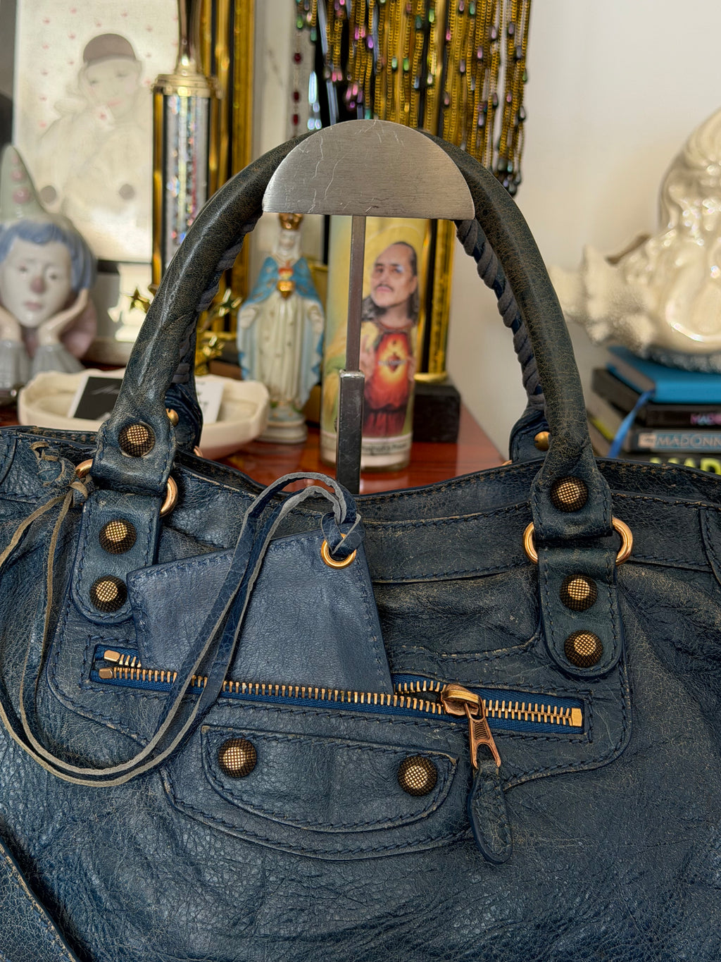 2013 Balenciaga Giant 12 City Bag in Bleu Indigo with Rose Gold Hardware