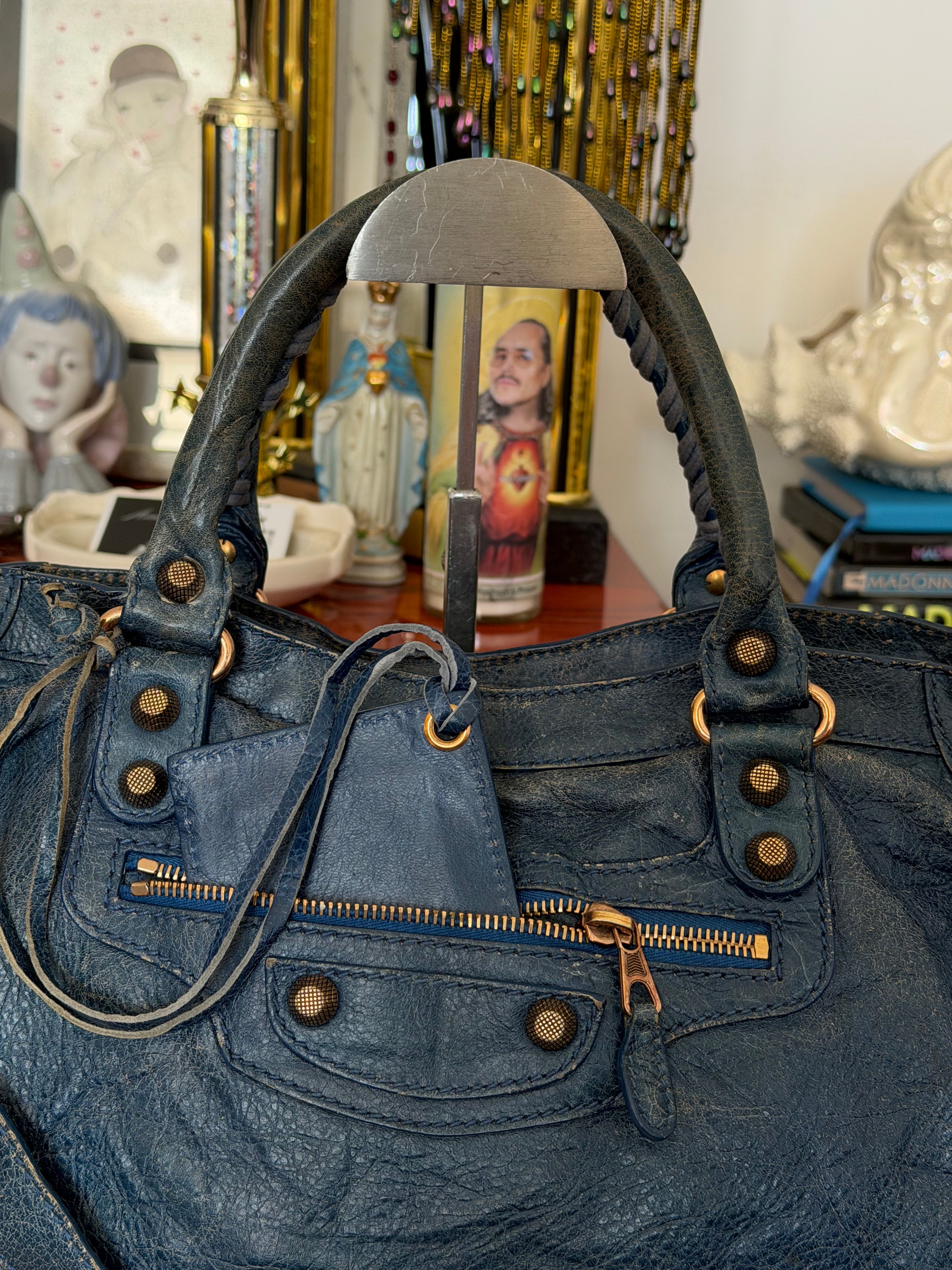 2013 Balenciaga Giant 12 City Bag in Bleu Indigo with Rose Gold Hardware