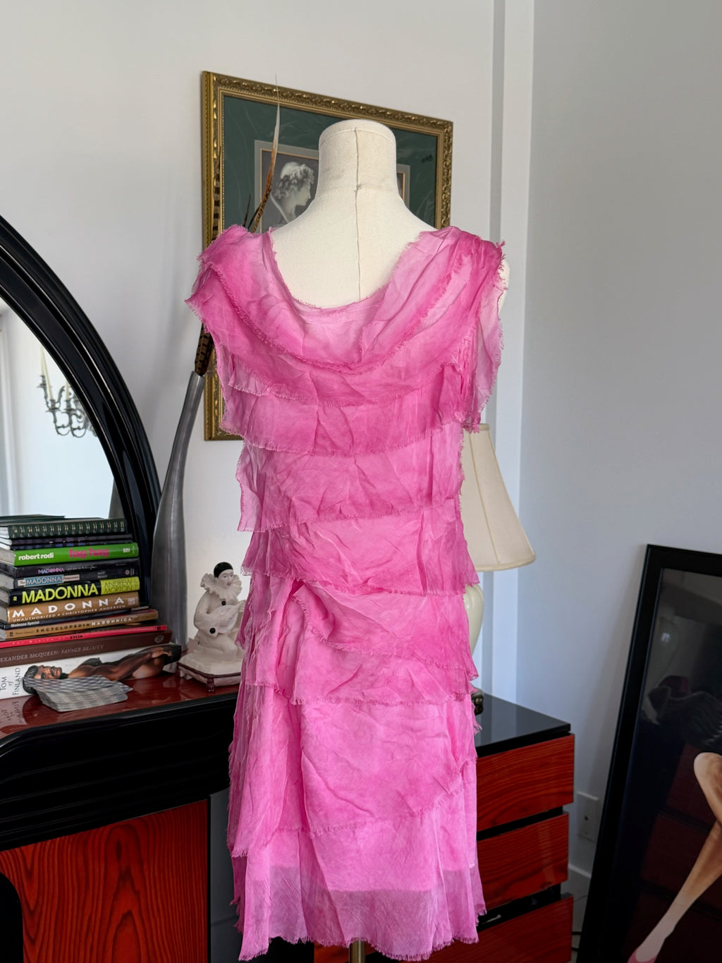 Sheer Pink Silk Chiffon Dress