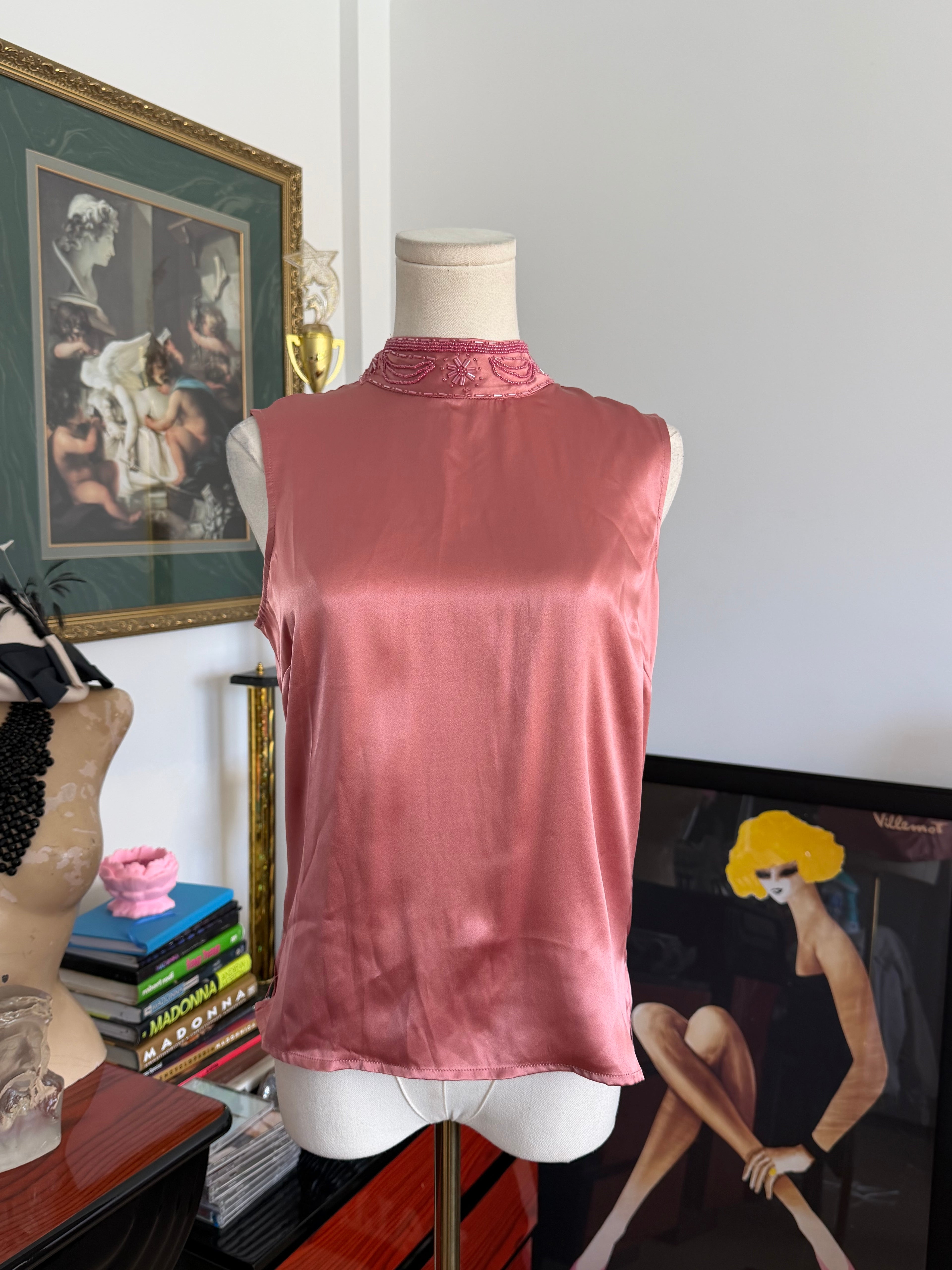 Kate Hill Beaded Silk Top