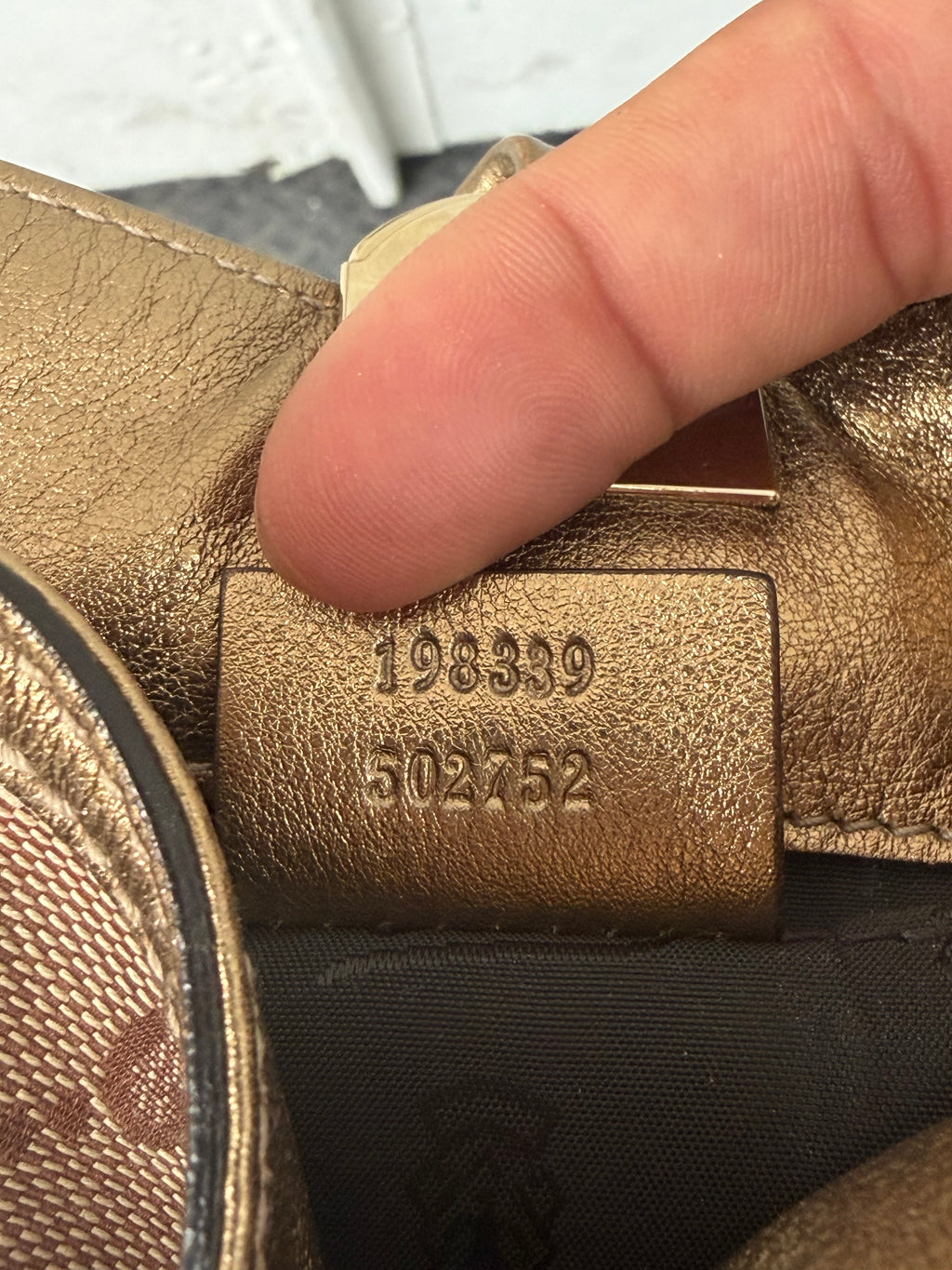 Gucci Mini Indy Metallic Bronze GG Bag 2008