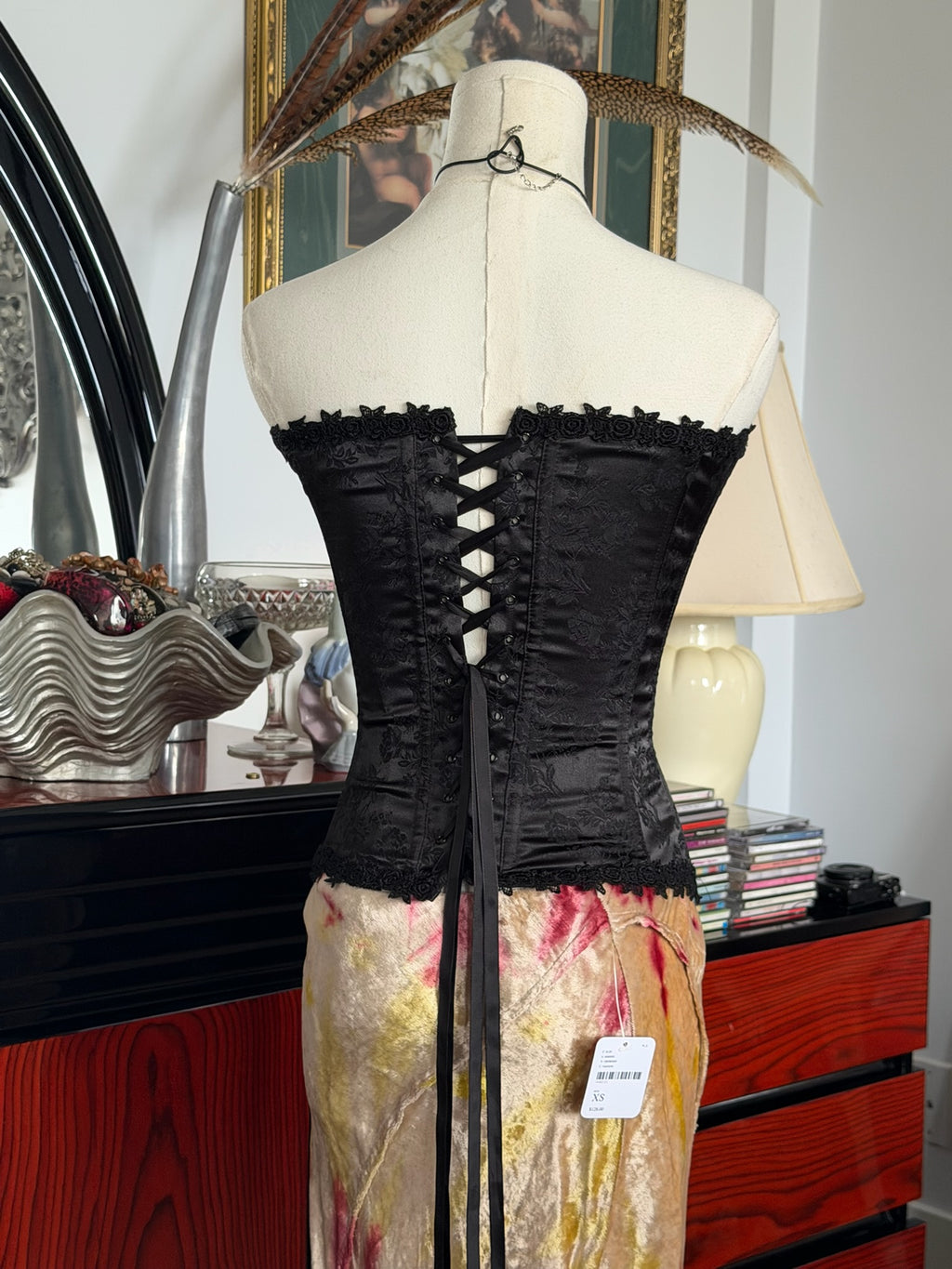 Fredericks of Hollywoods black corset