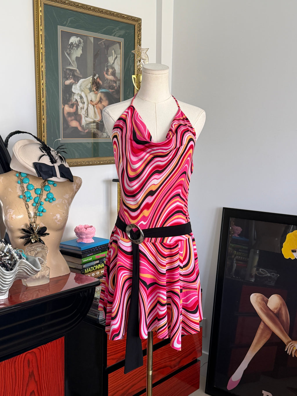 y2k resortwear halter dress pink mini dress open back dress vacation dress 2000s it girl