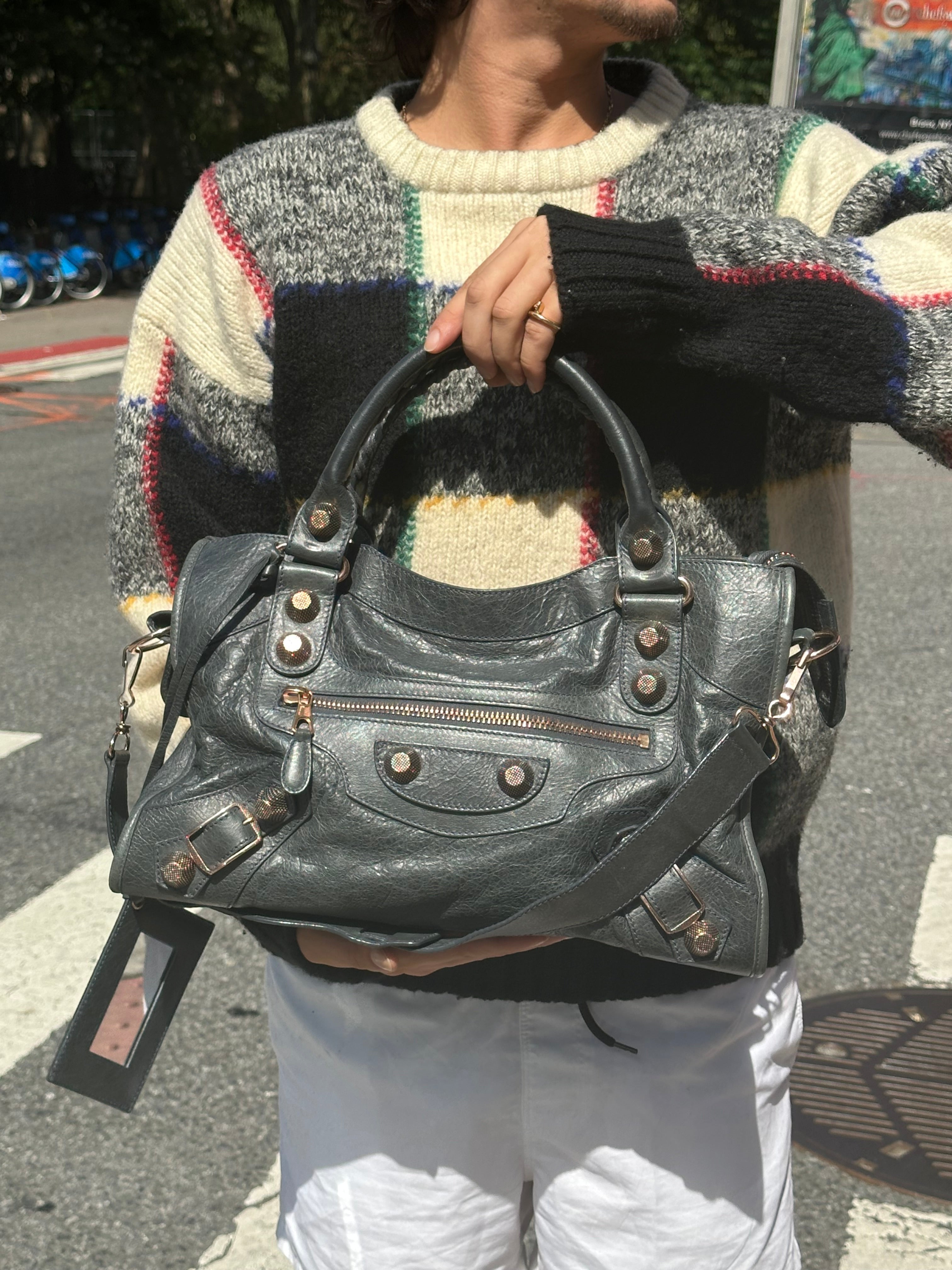 Balenciaga Classic City Bag – Vert Foncé (Dark Green) with Rose Gold Giant 12 Hardware