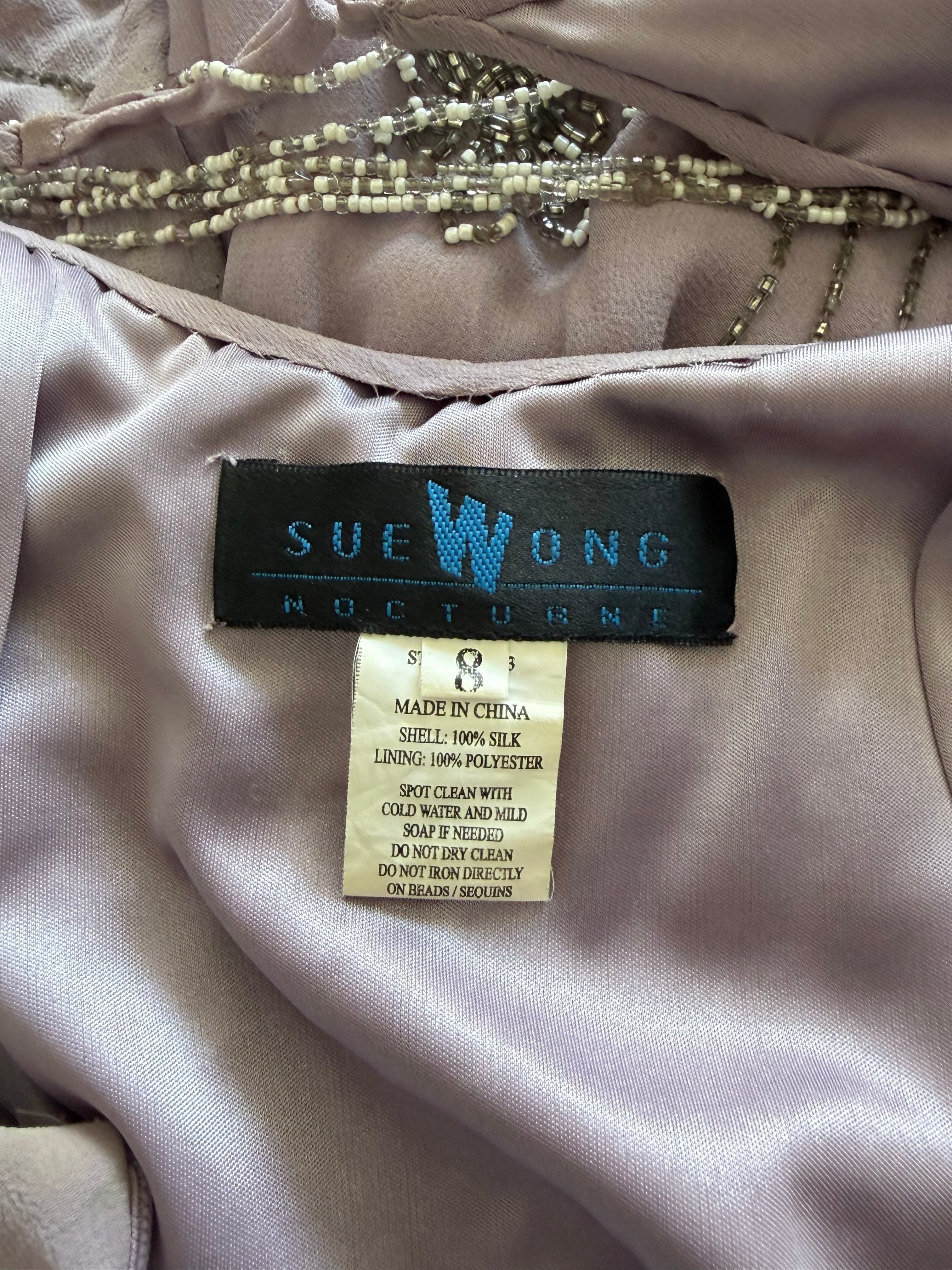 Sue Wong  Lavender Beaded Silk Dress- 8