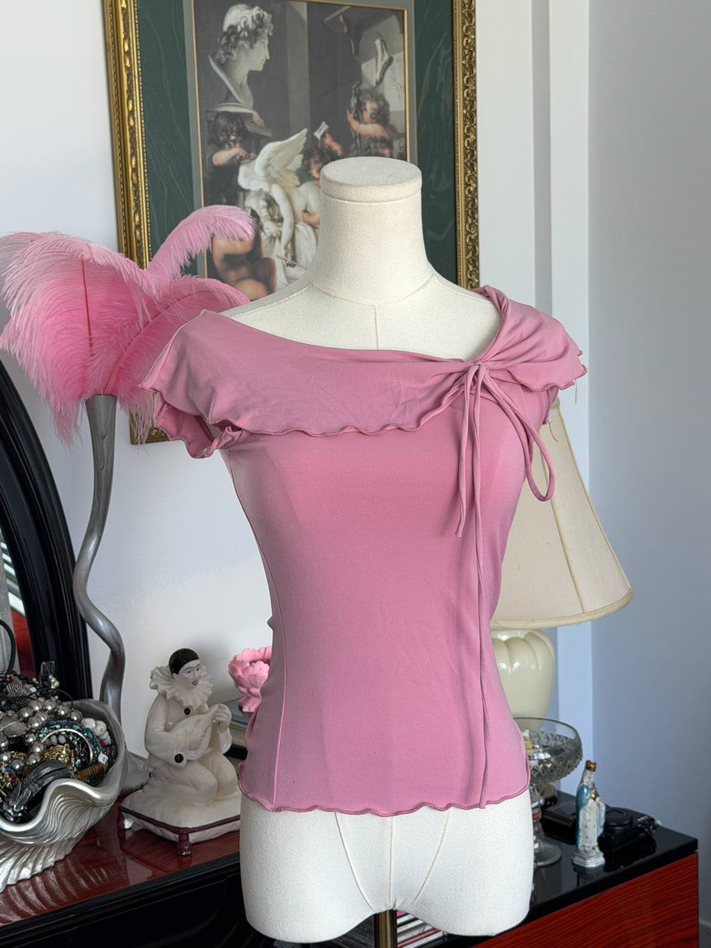 Pink off shoulder top S