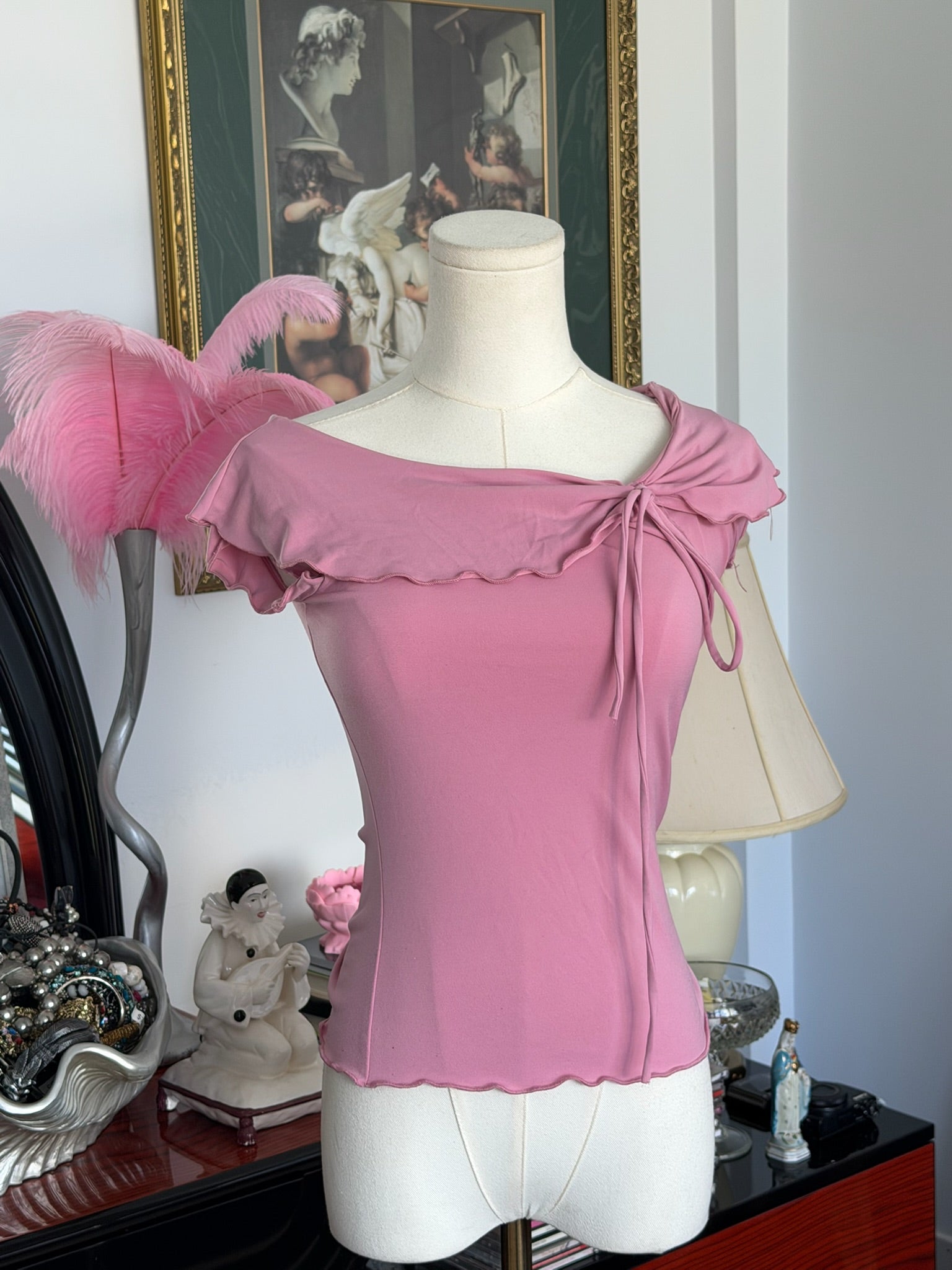 Pink off shoulder top S