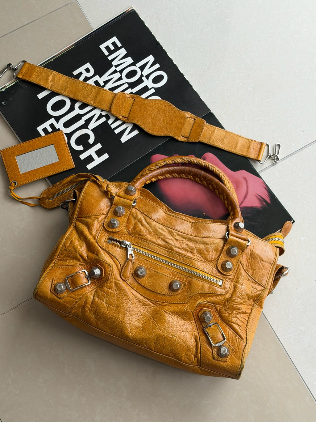Balenciaga Classic City Bag – Saffron Mustard Yellow Giant Silver Hardware (2012 Era)