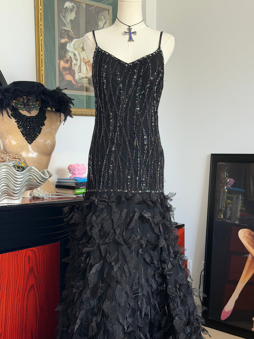 Sue Wong Feather Gown