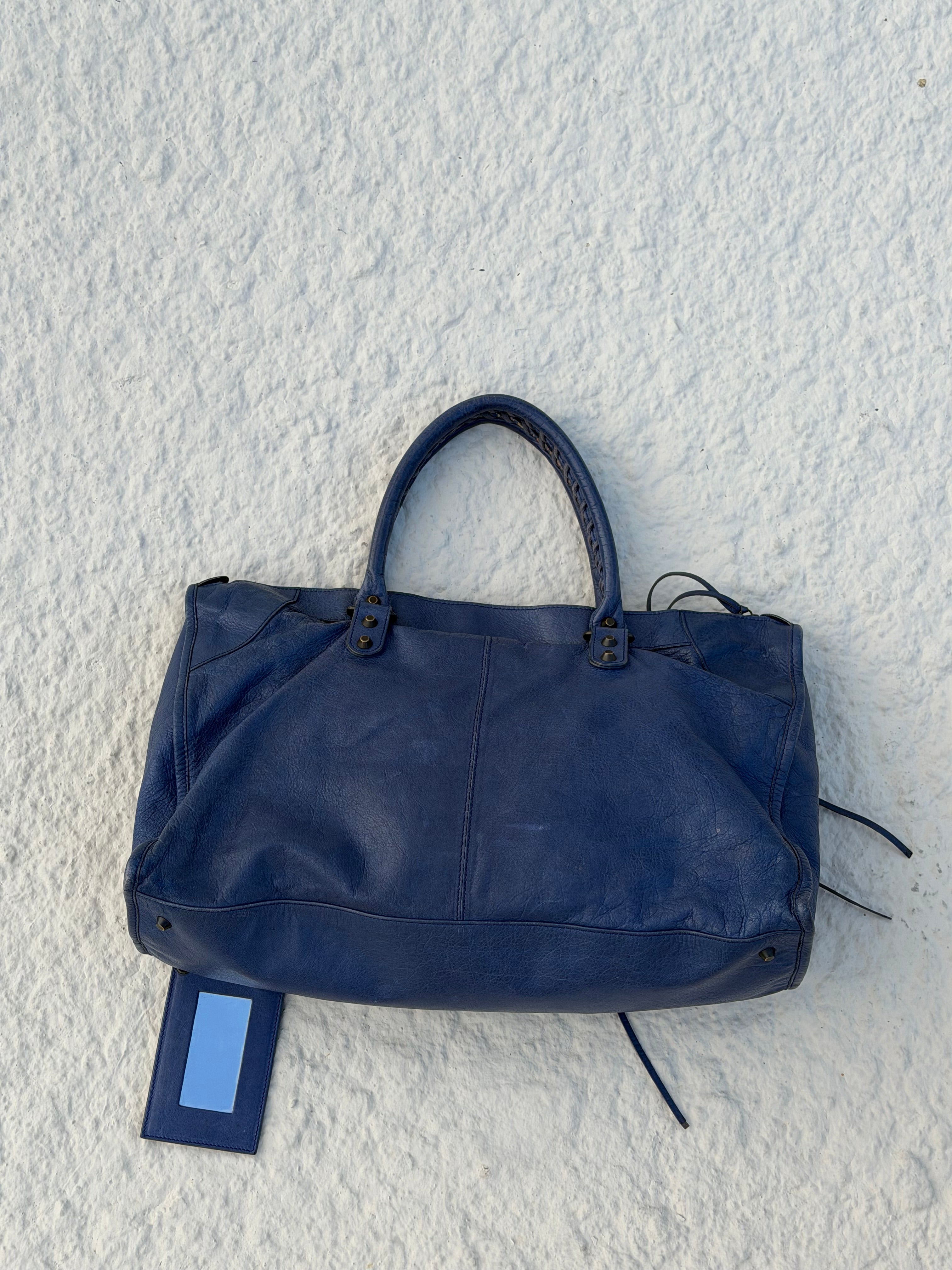 Balenciaga Work Bag in Blue Lambskin 2009