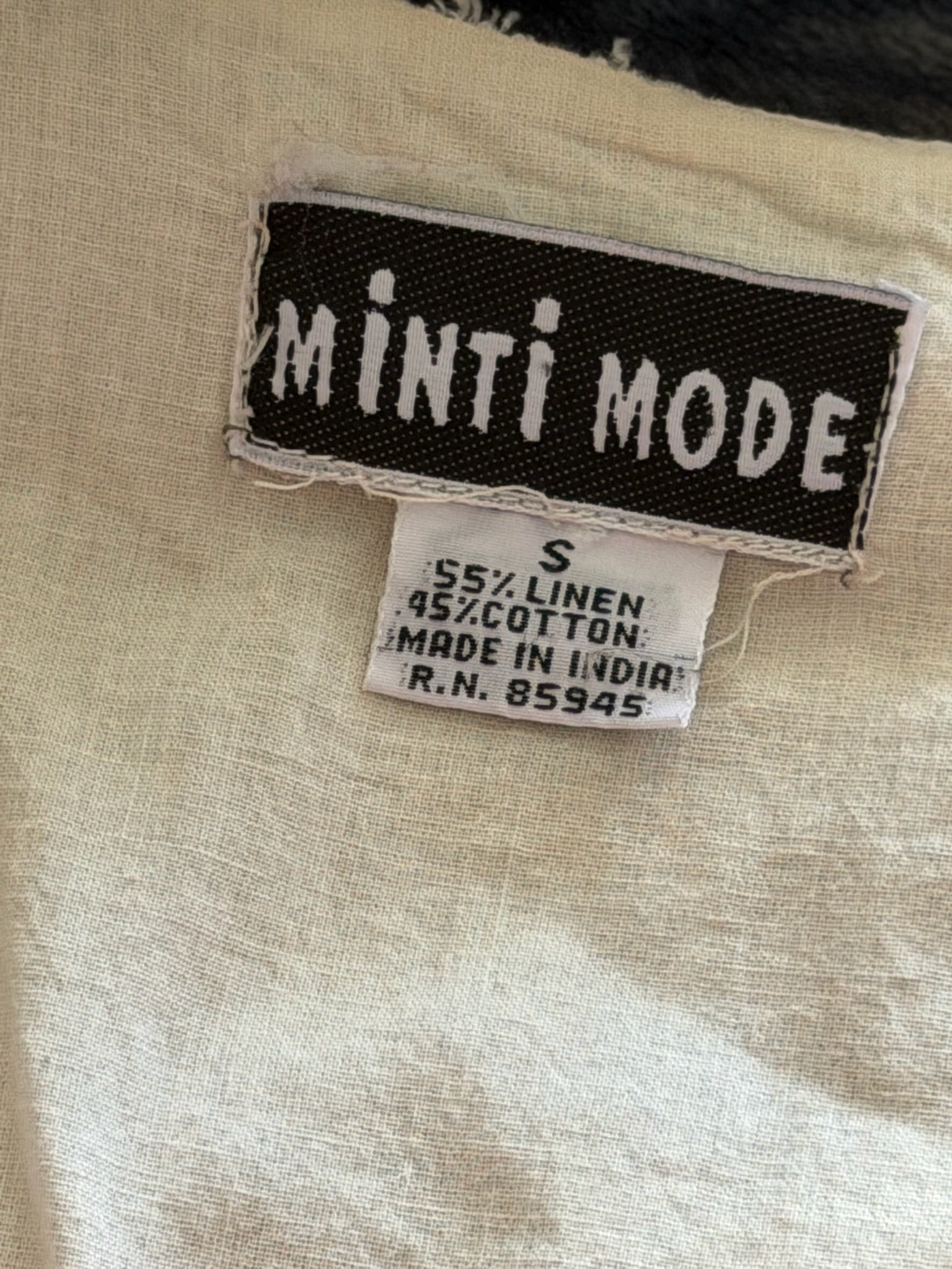 Vintage Mini Mode Embroidered Linen Blend Vest | Floral Boho | Size S