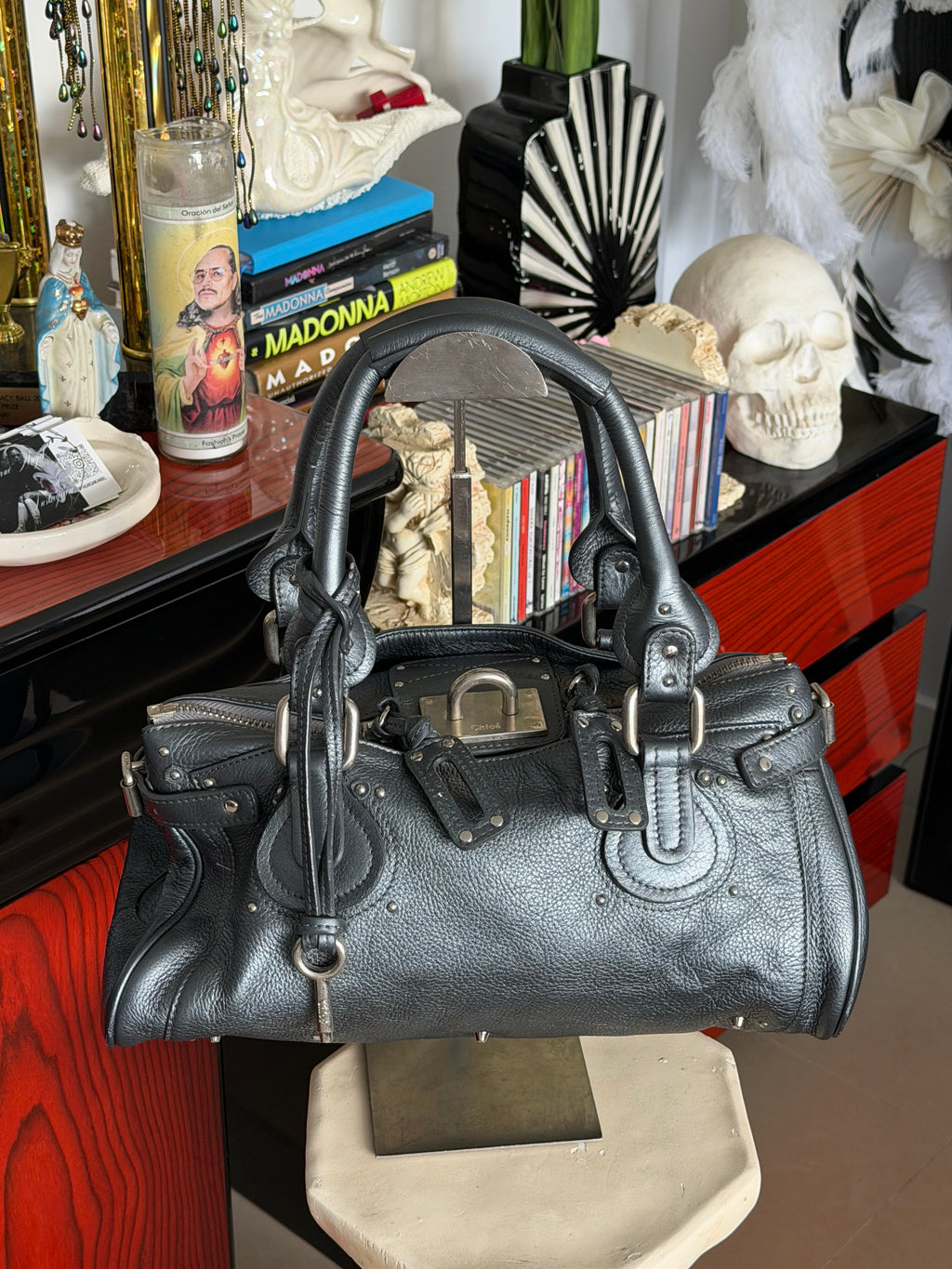 Chloé Paddington  Pebbled Leather Satchel Bag