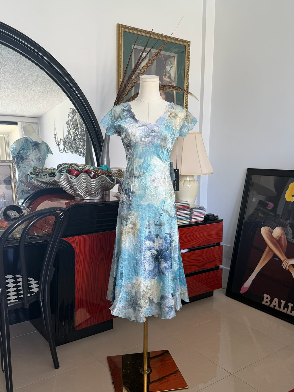 Watercolor Romantic Slip Dress xs
