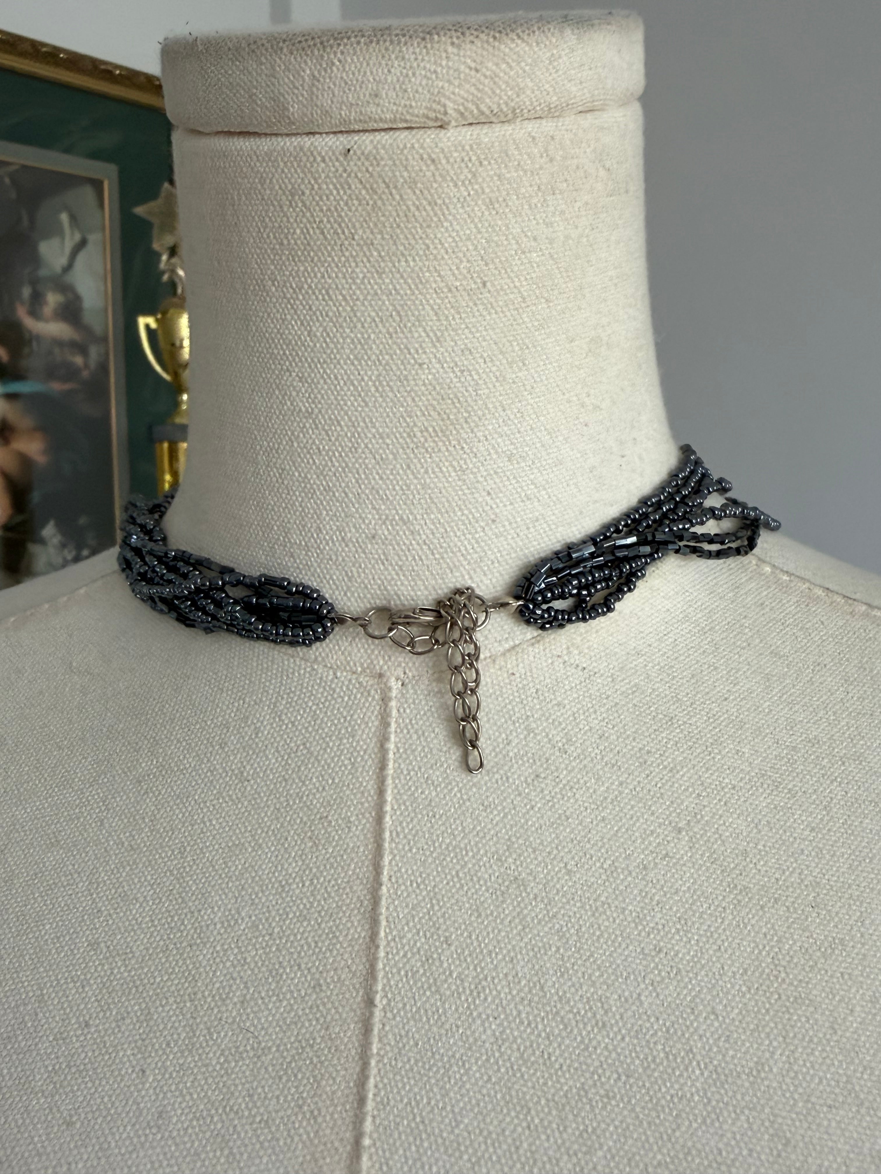 Beaded Shell Pendant Necklace