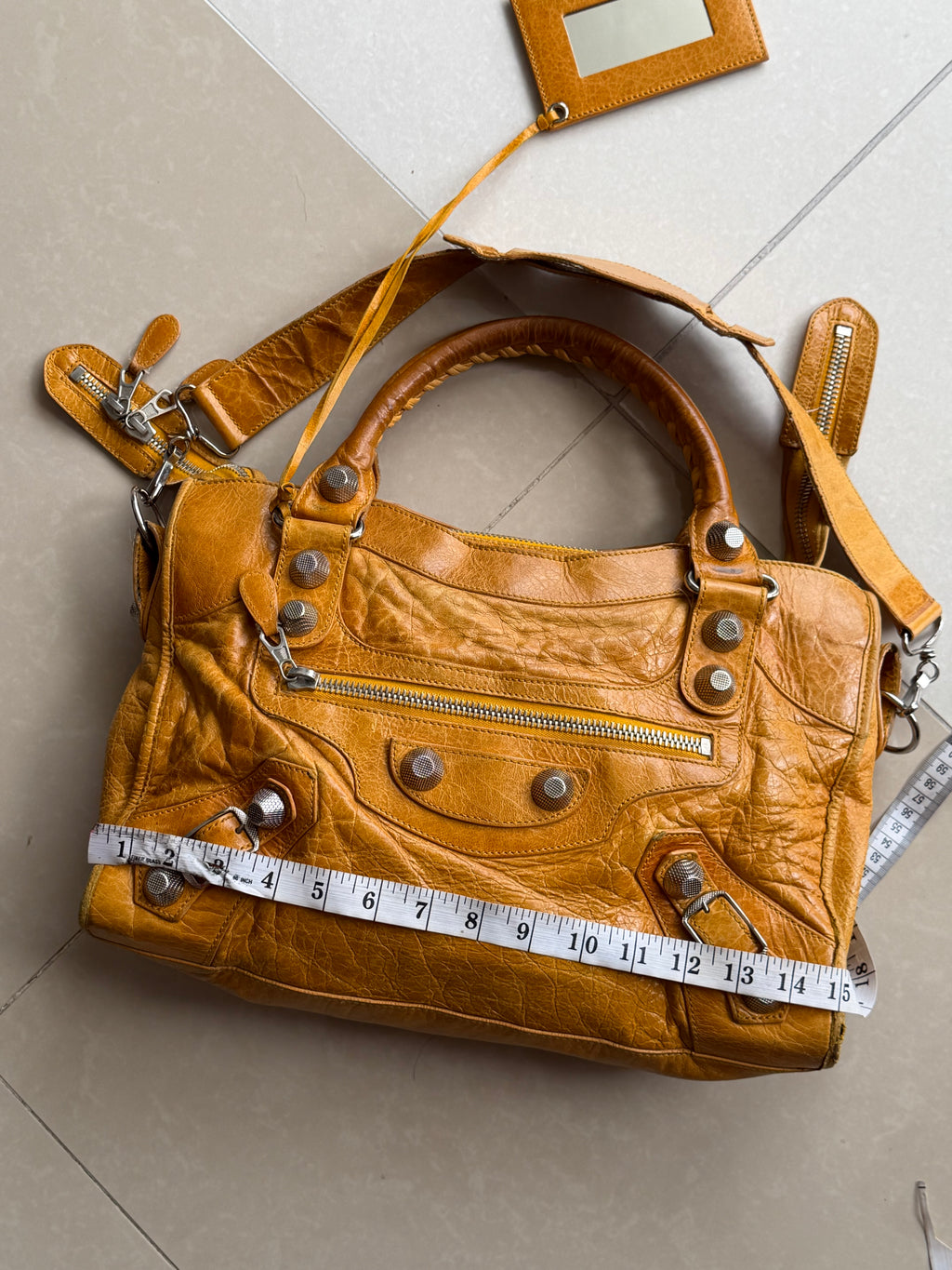 Balenciaga Classic City Bag – Saffron Mustard Yellow Giant Silver Hardware (2012 Era)