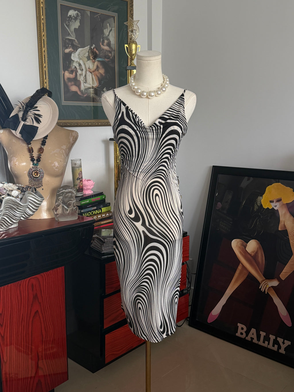 Vintage Y2K Made in USA Optical Illusion Dress - XS-S