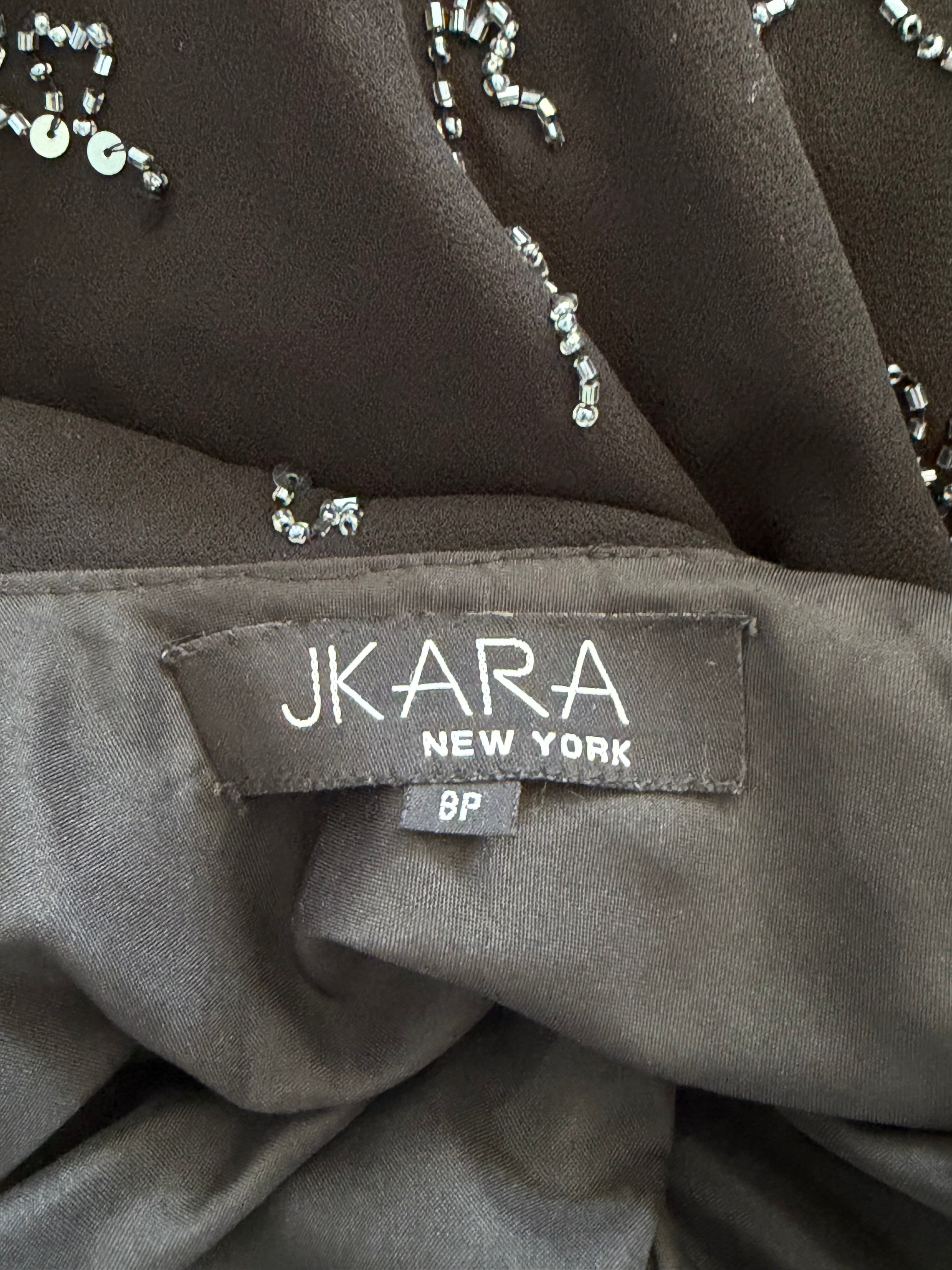 Vintage JKARA New York Black Beaded Evening Dress