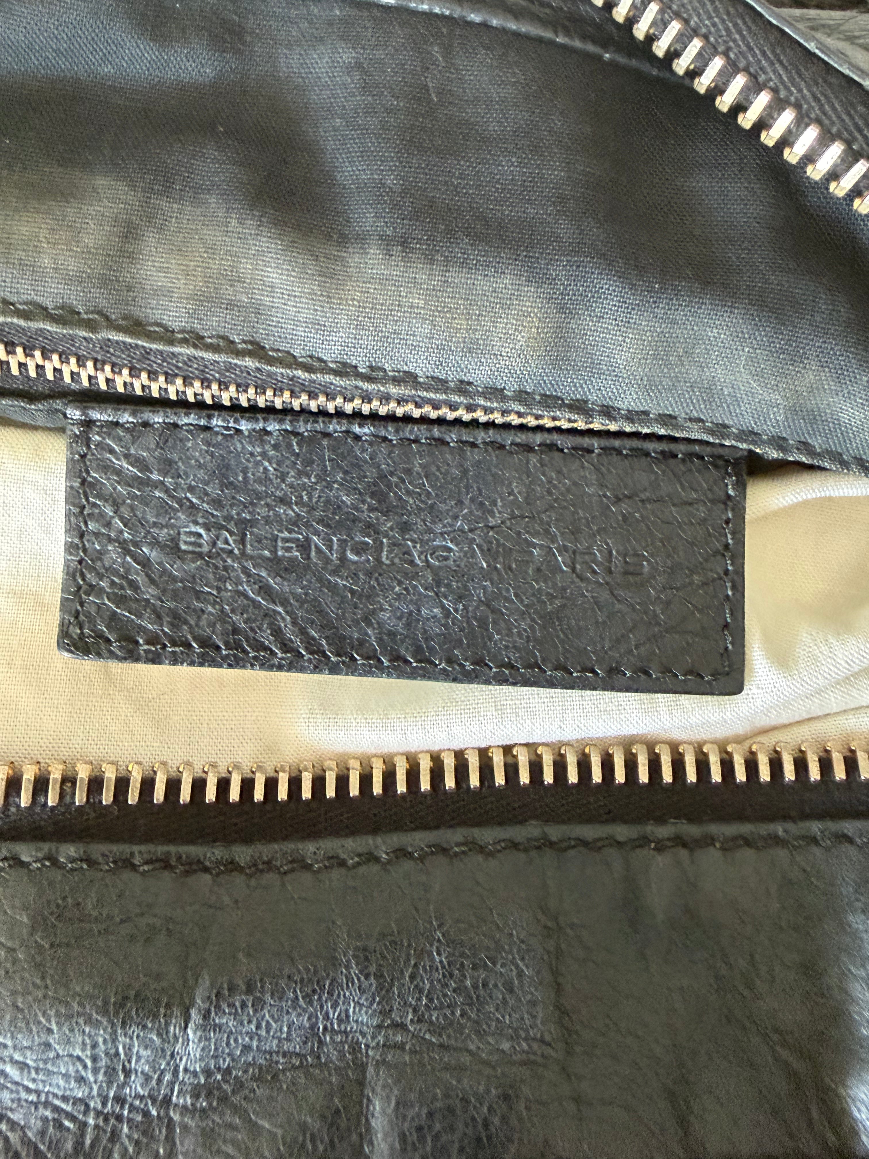 Vintage Balenciaga Giant Work Bag – Black Leather with Gold Hardware