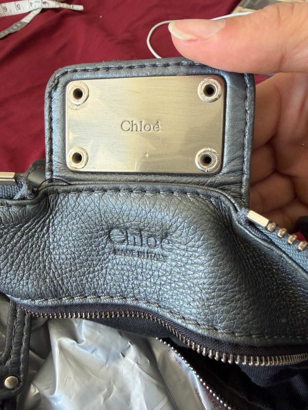 Chloé Paddington Bag – Charcoal Grey Pebbbled Leather – Silver Hardware