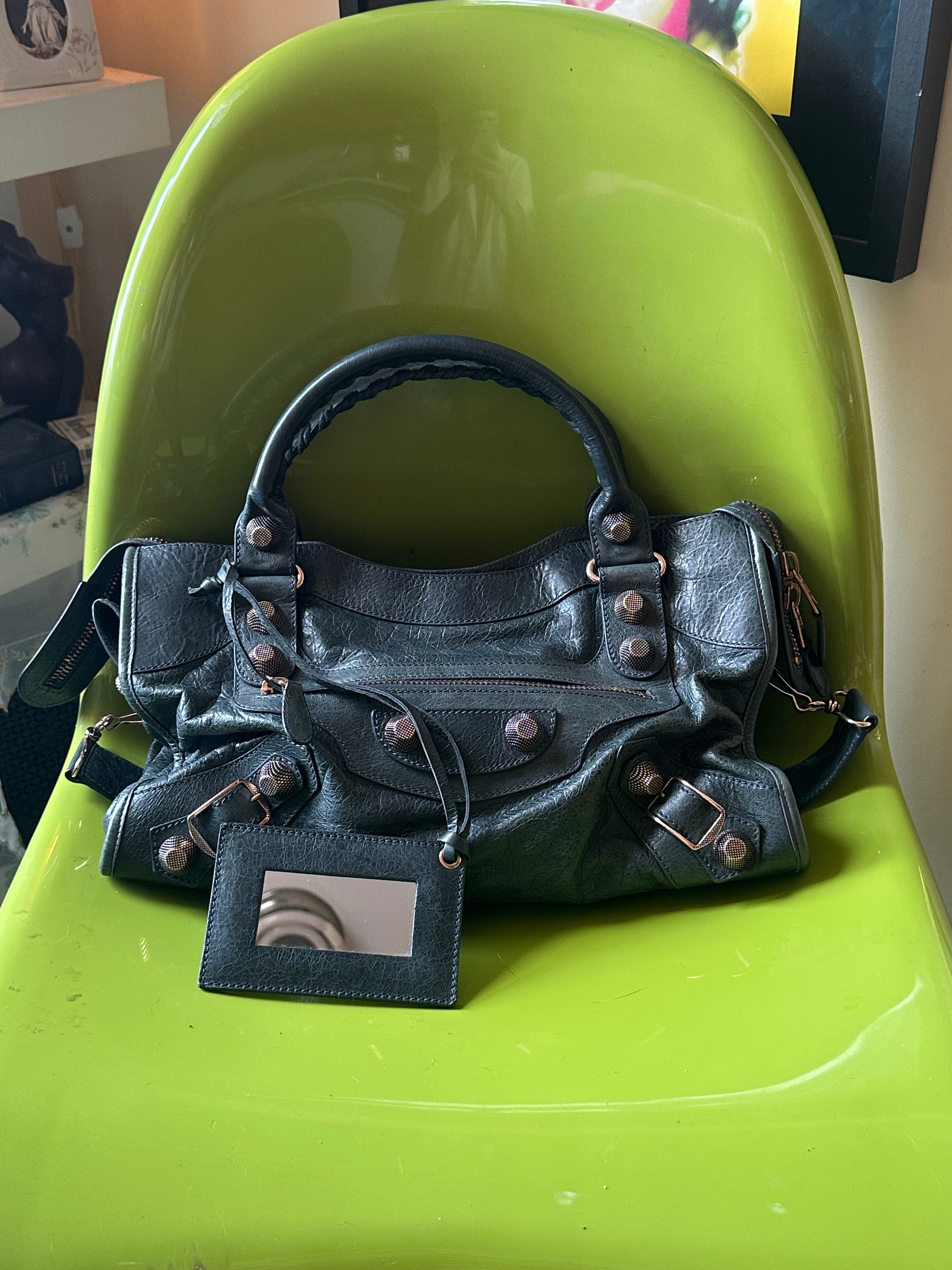 Balenciaga Classic City Bag – Vert Foncé (Dark Green) with Rose Gold Giant 12 Hardware