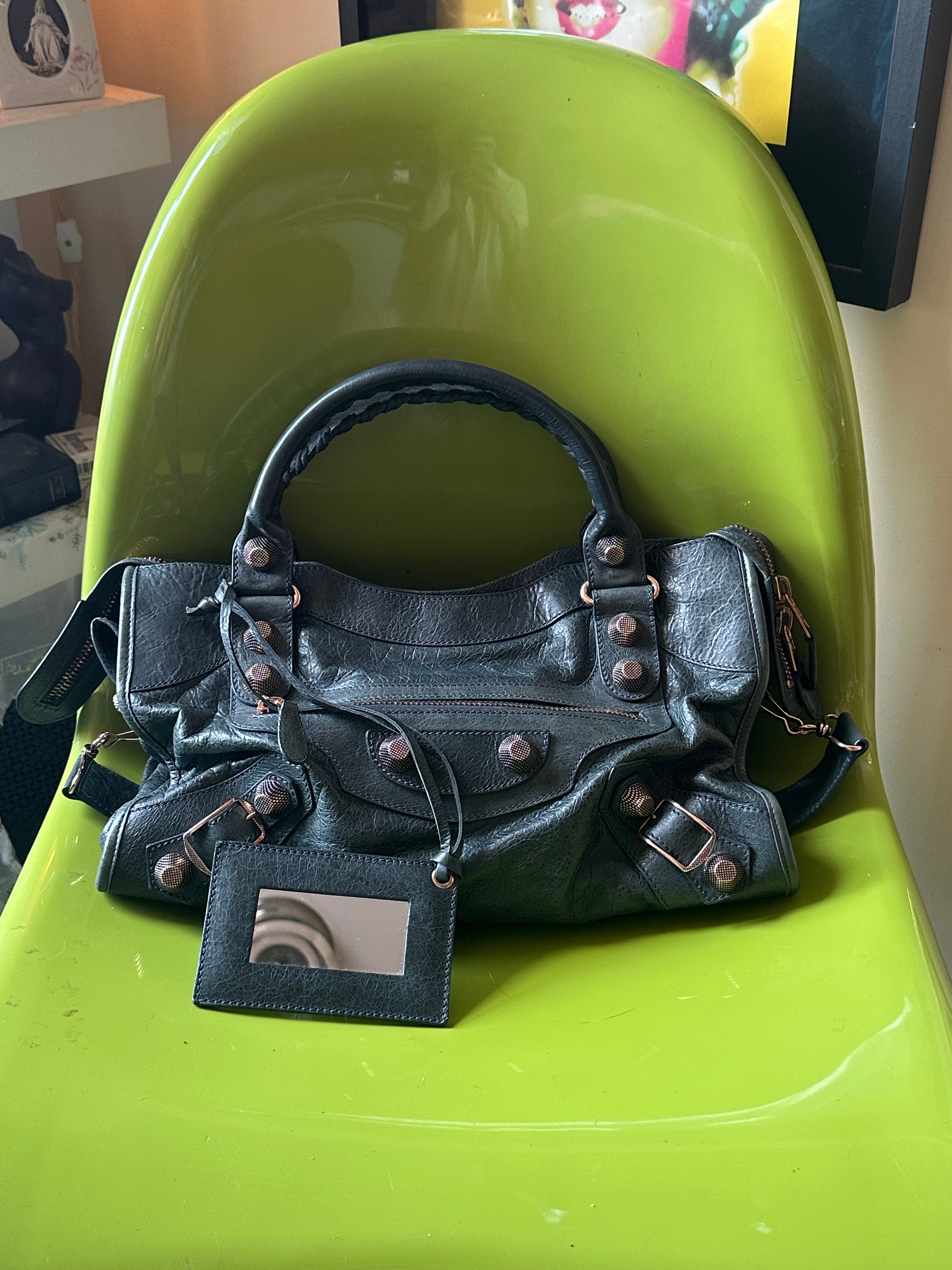 Balenciaga Classic City Bag – Vert Foncé (Dark Green) with Rose Gold Giant 12 Hardware