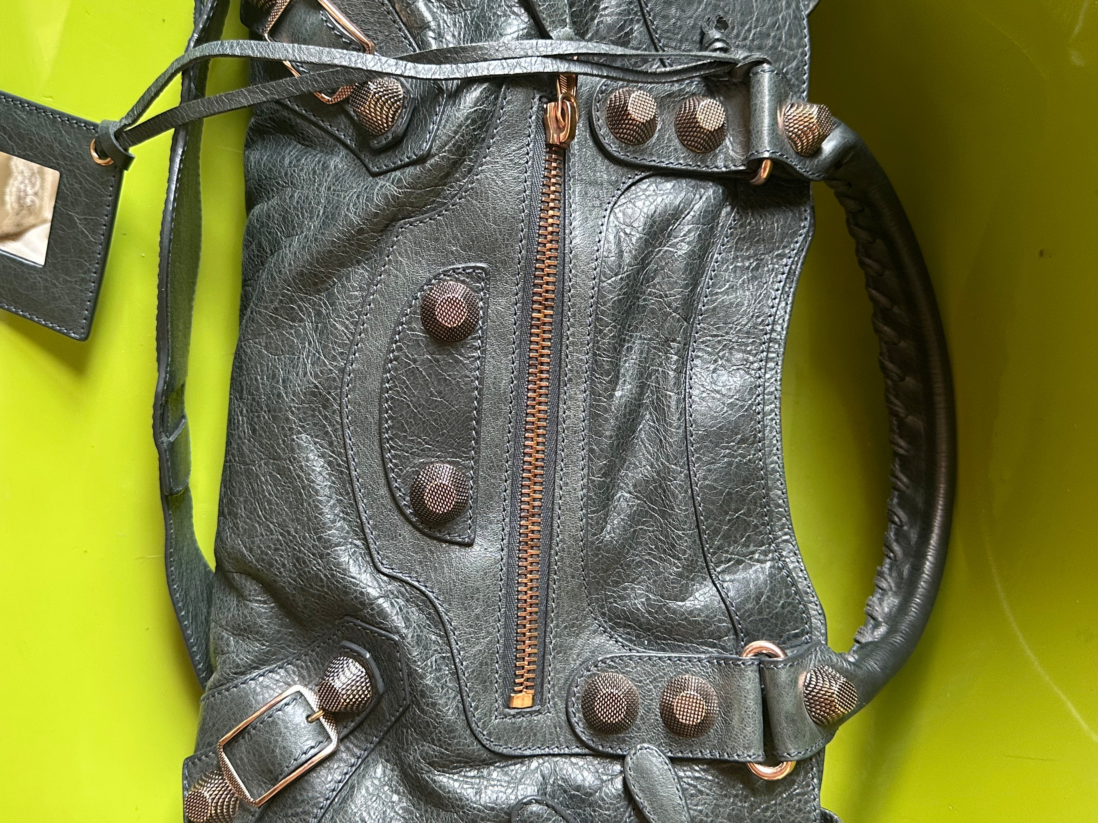 Balenciaga Classic City Bag – Vert Foncé (Dark Green) with Rose Gold Giant 12 Hardware